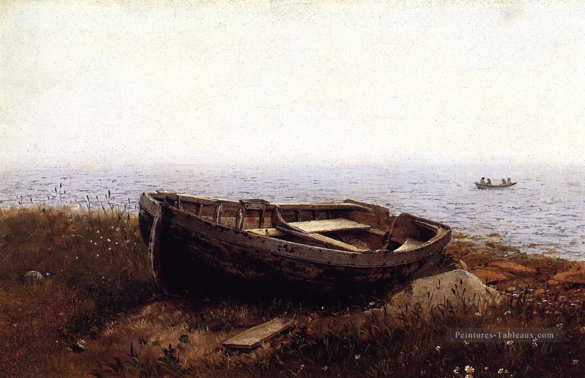 Le vieux bateau aka Le paysage Skiff abandonné Fleuve Hudson Frederic Edwin Church Peintures à l'huile